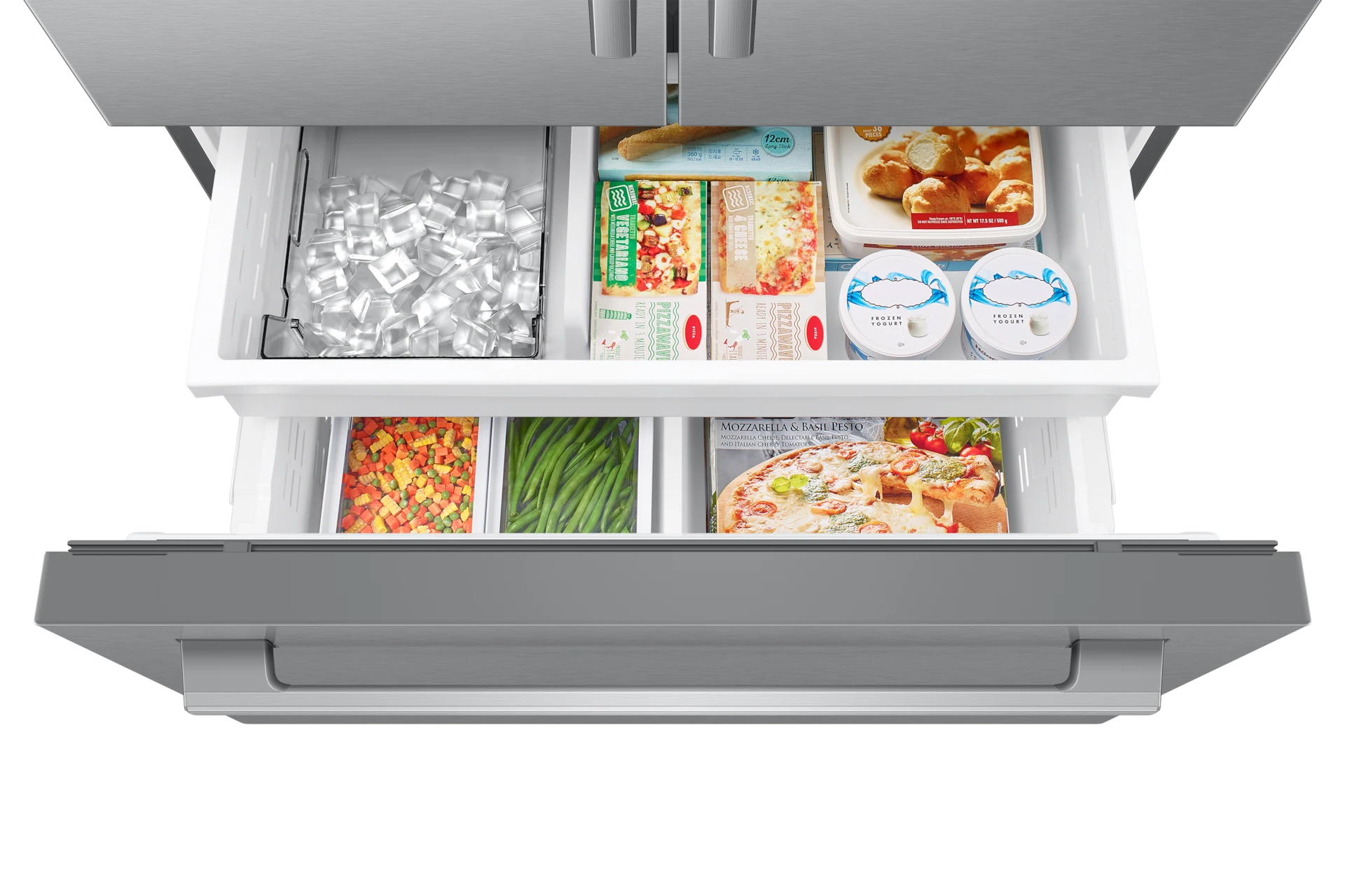 Bespoke AI 3-Door French Door Zero Clearance Fit | Dual Auto Ice Maker 24 cu. ft. RF70H25HERAA