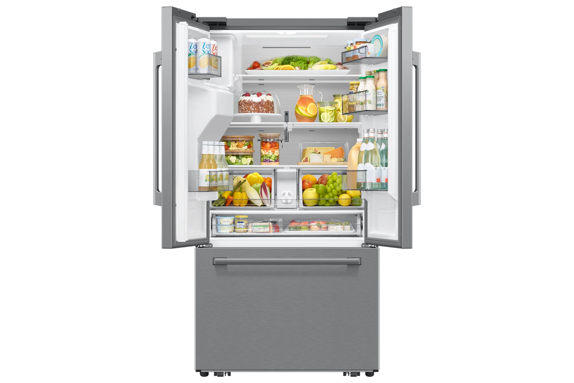 Bespoke AI 3-Door French Door Zero Clearance Fit | Dual Auto Ice Maker 24 cu. ft. RF70H25HERAA