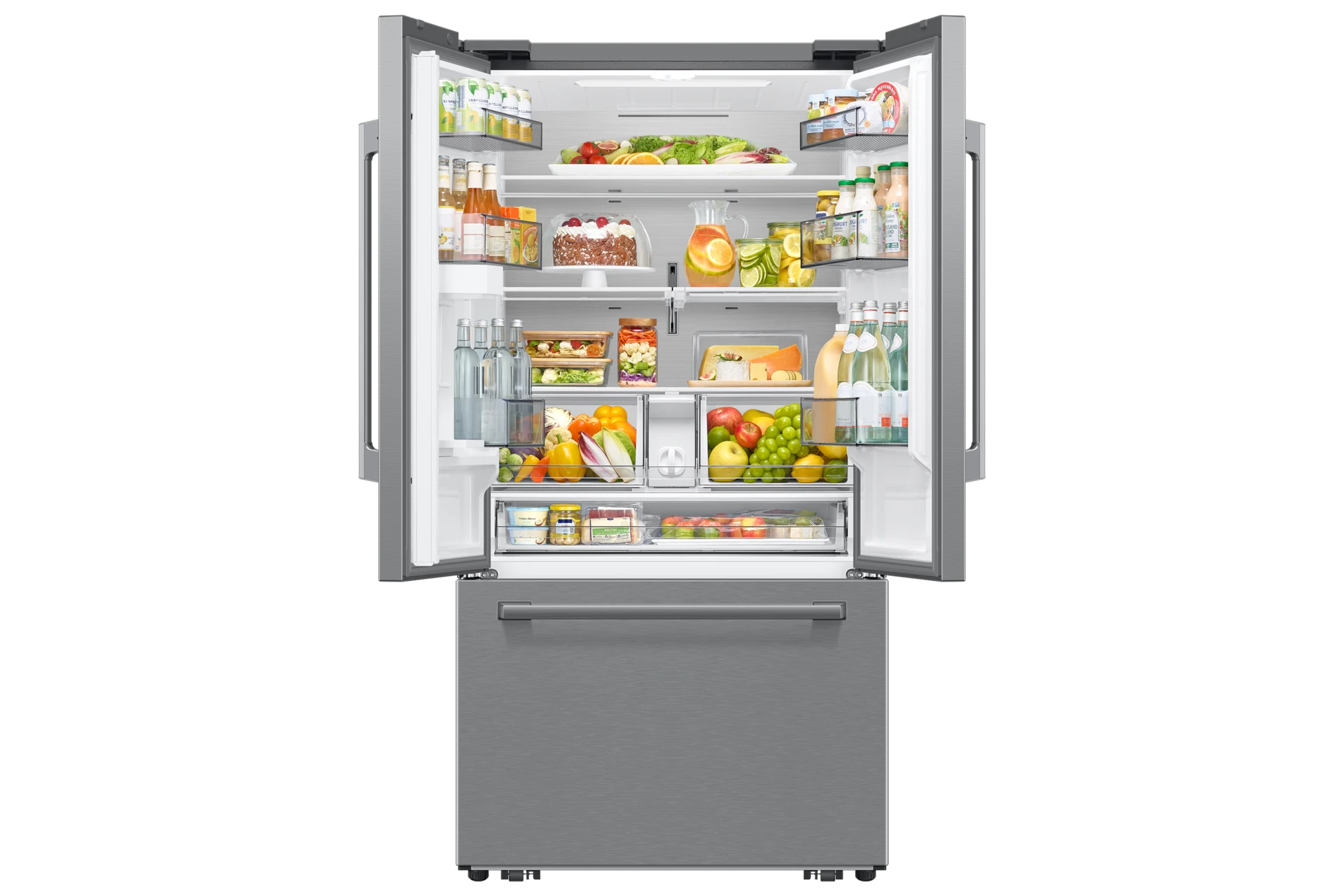 Bespoke AI 3-Door French Door Zero Clearance Fit | In-Door Tall Dispenser 25 cu.ft. RF70H25KERAA