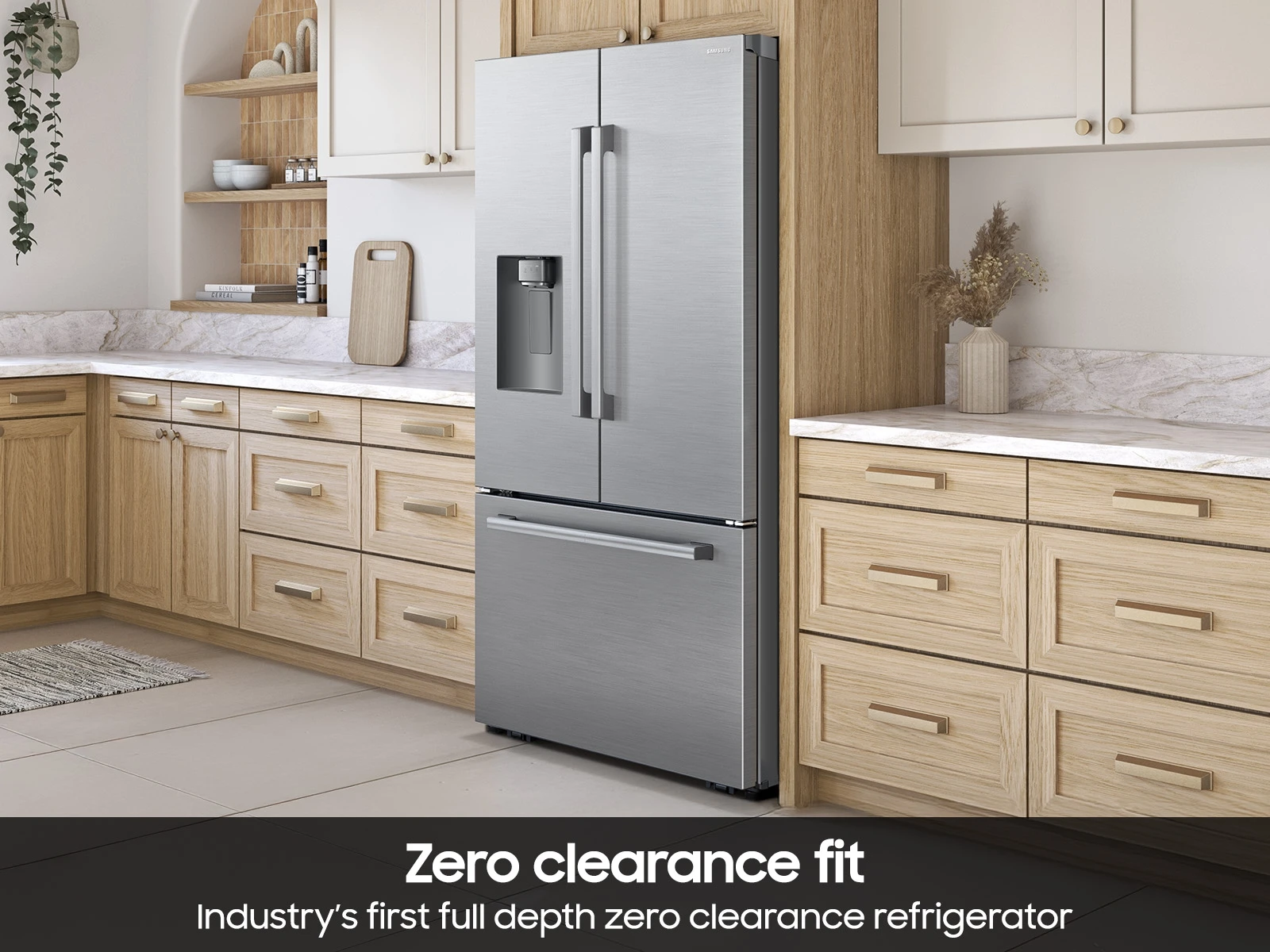 Bespoke AI 3-Door French Door Zero Clearance Fit | Sphere Ice™ 29 cu. ft. RF70H30GERAA
