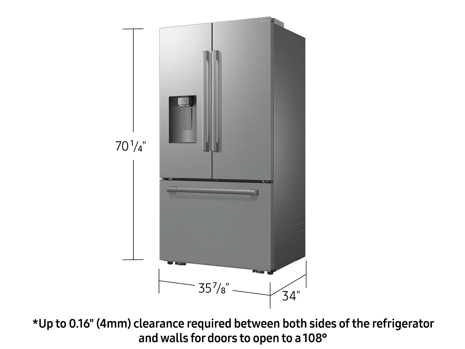 Bespoke AI 3-Door French Door Zero Clearance Fit | Dual Auto Ice Maker 29 cu. ft. RF70H30HERAA