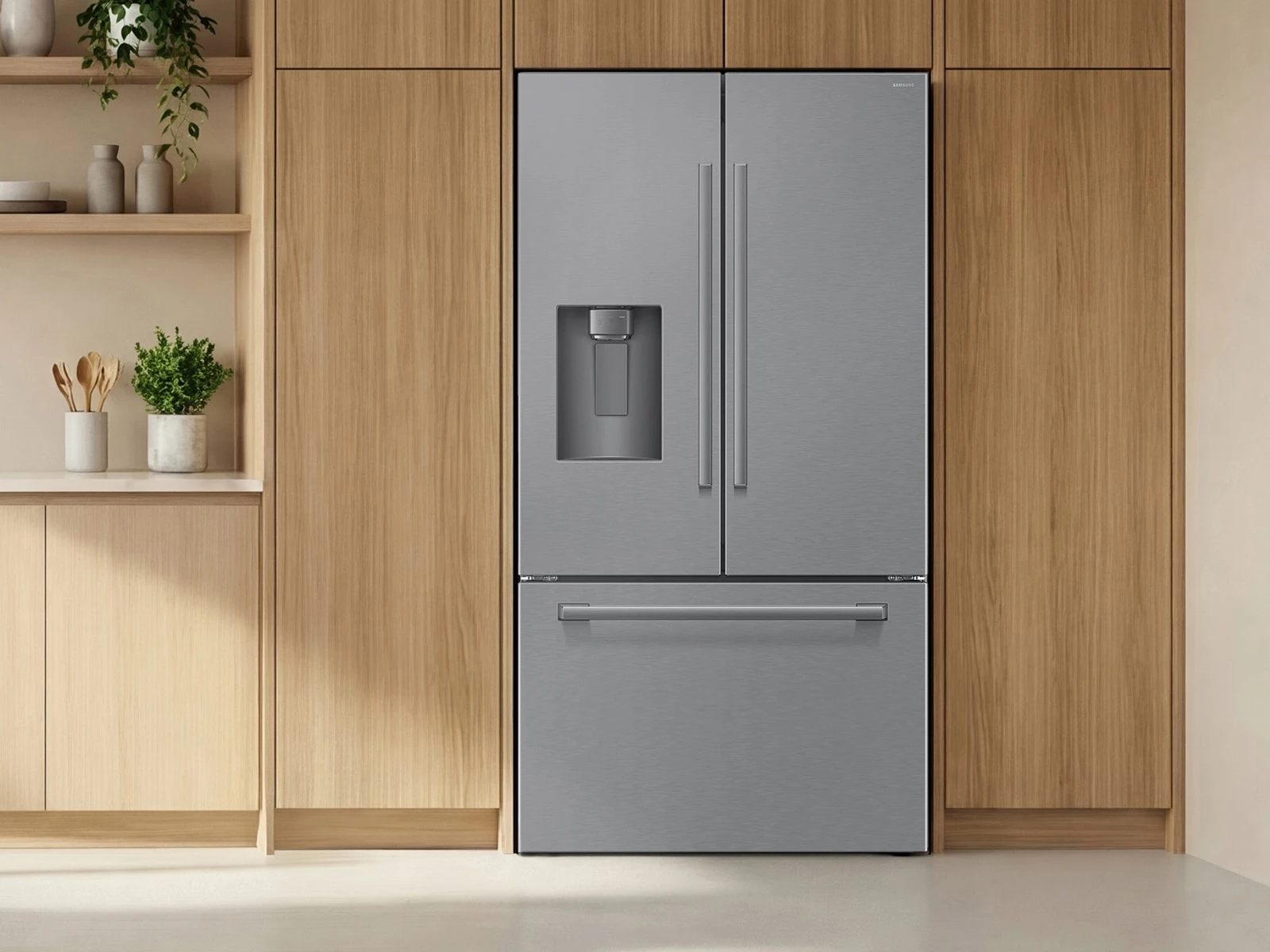Bespoke AI 3-Door French Door Zero Clearance Fit | Dual Auto Ice Maker 29 cu. ft. RF70H30HERAA