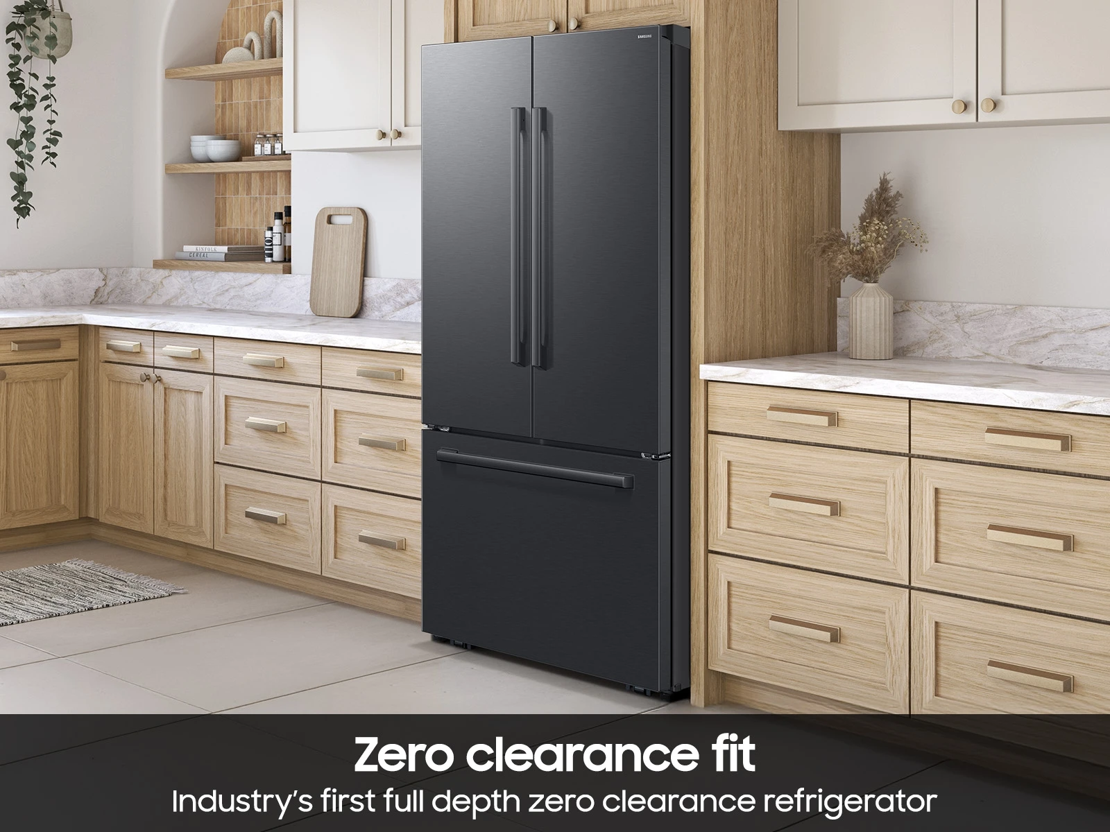 Bespoke AI 3-Door French Door Zero Clearance Fit | In-Door Tall Dispenser 30 cu.ft. RF70H30KEEAA