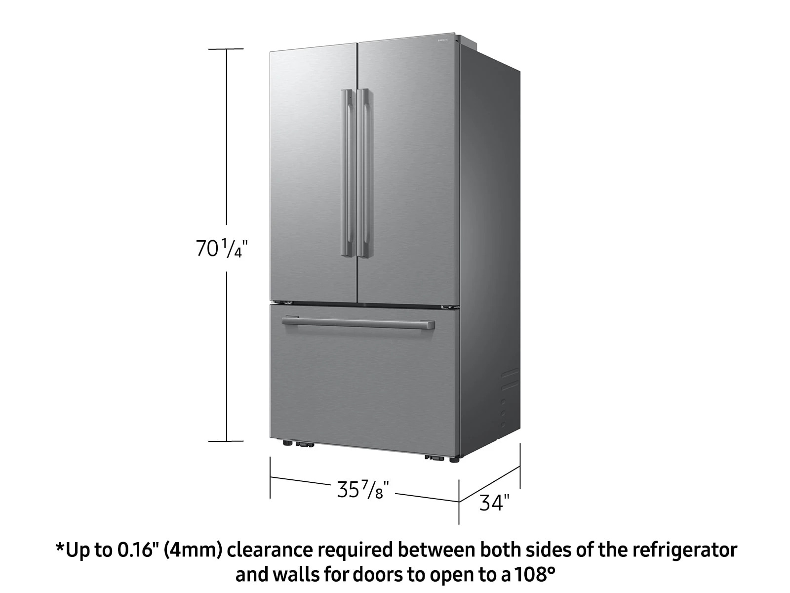Bespoke AI 3-Door French Door Zero Clearance Fit | In-Door Tall Dispenser 30 cu.ft. RF70H30KERAA