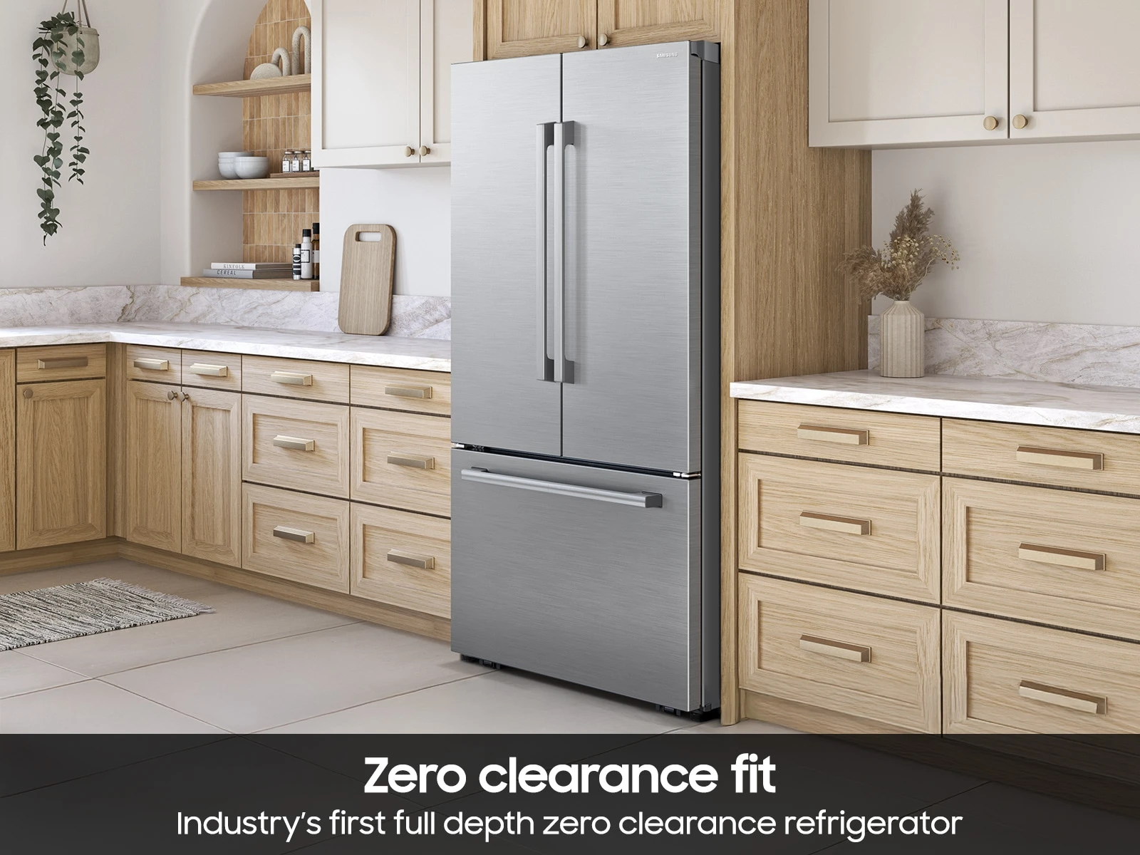 Bespoke AI 3-Door French Door Zero Clearance Fit | In-Door Tall Dispenser 30 cu.ft. RF70H30KERAA