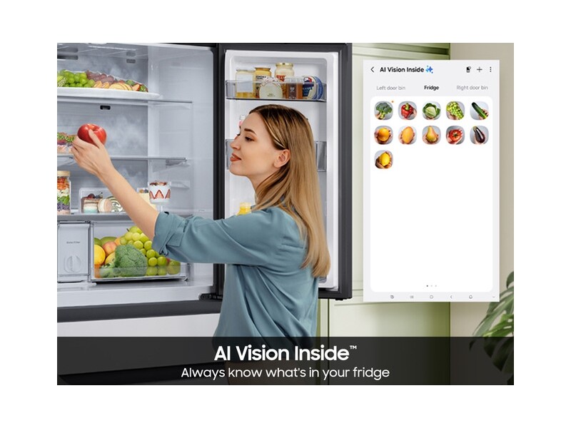 Bespoke AI 4-Door French Door AI Family Hub™ | AI Vision & Auto Open Door 23 cu.ft. RF90F23AEWAA