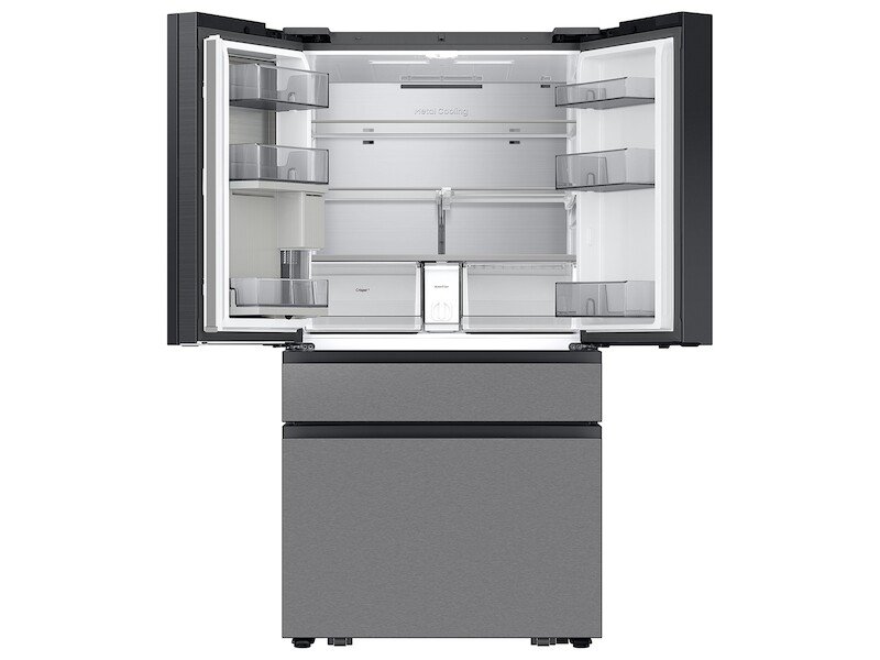 Bespoke 29 cu. ft. 4-Door French Door Refrigerator with AI Home & AI Vision Inside in Charcoal Glass and Stainless Steel view 4