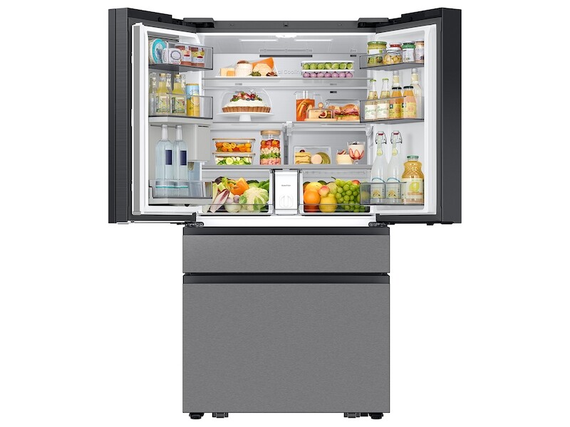 Bespoke 29 cu. ft. 4-Door French Door Refrigerator with AI Home & AI Vision Inside in Charcoal Glass and Stainless Steel view 15
