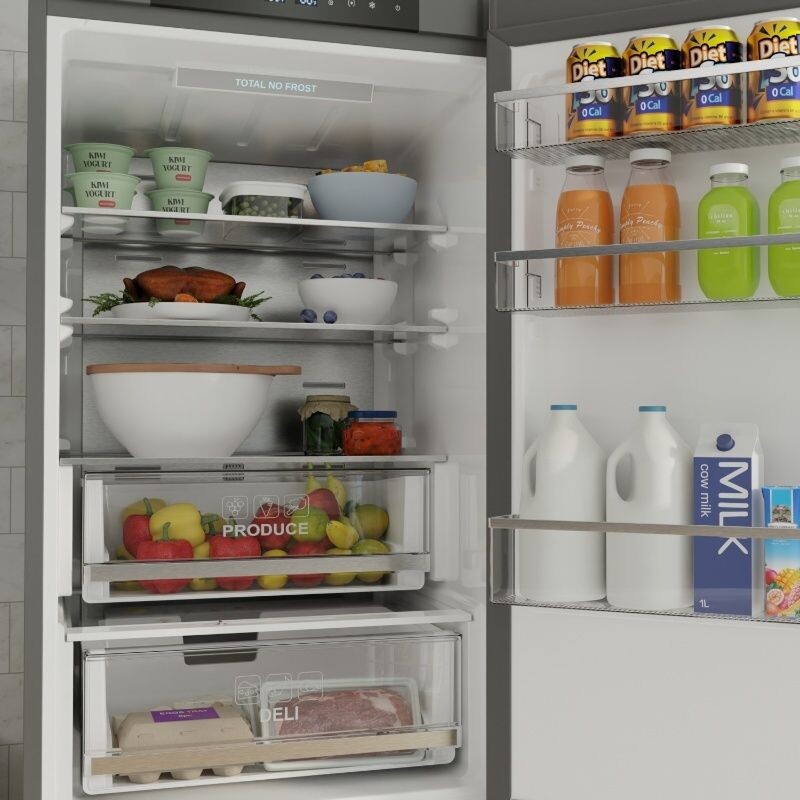 Bottom Mount Refrigerator-Freezer FACTORY INSTALLED ICE MAKER Frost Free Reversible 110V - EStar RFI1200SSTAINLESS