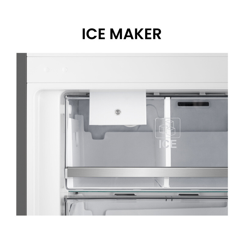 Bottom Mount Refrigerator-Freezer FACTORY INSTALLED ICE MAKER Frost Free Reversible 110V - EStar RFI1200SSTAINLESS