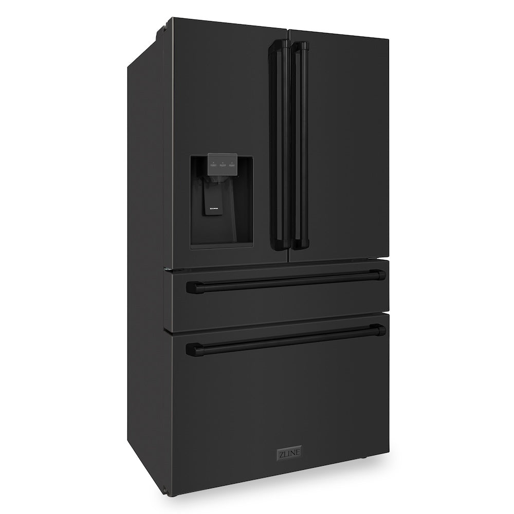 36 In. 21.6 Cu. Ft. Counter-depth French Door Refrigerator With Water And Ice Dispenser In Fingerprint-resistant Black Stainless Steel RFMW36BS