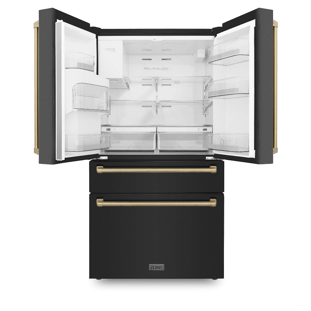 36" Autograph Edition 21.6 cu. ft Freestanding Refrigerator in Fingerprint Resistant Black Stainless Steel RFMZW36BSCB