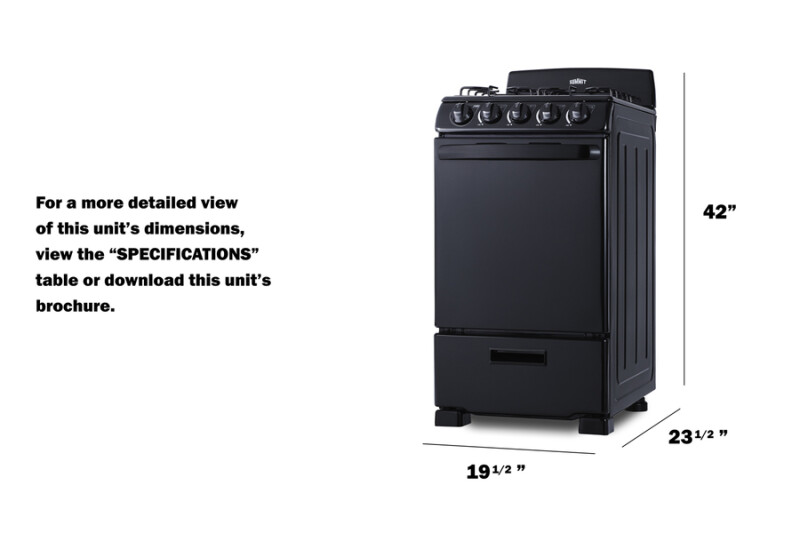 20" Wide Gas Range RG201B