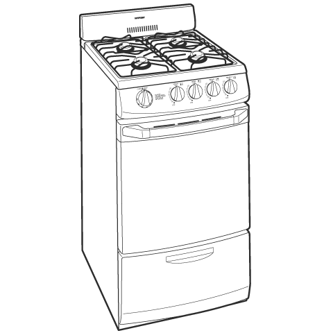 20" Free-Standing Gas Range RGA720EKWH