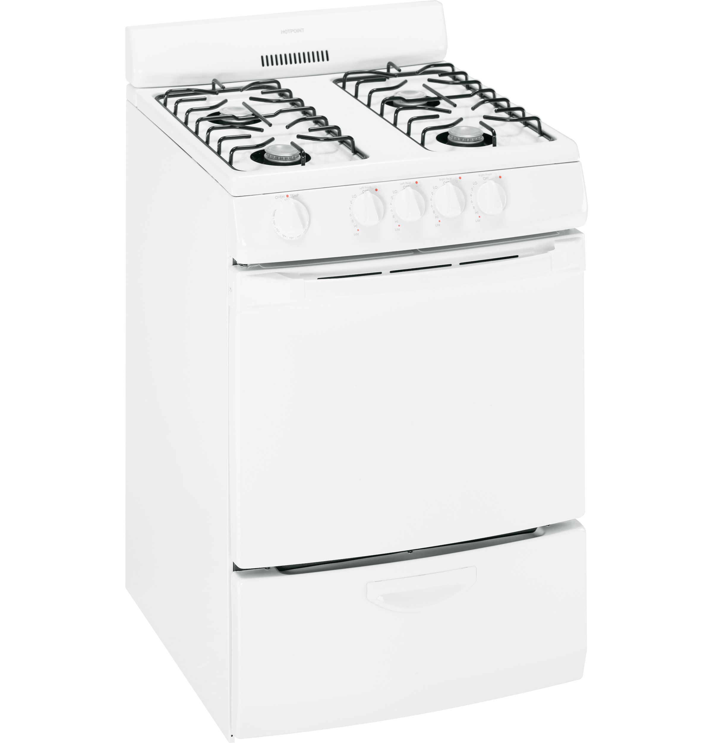 24" Free-Standing Gas Range RGA724EKWH