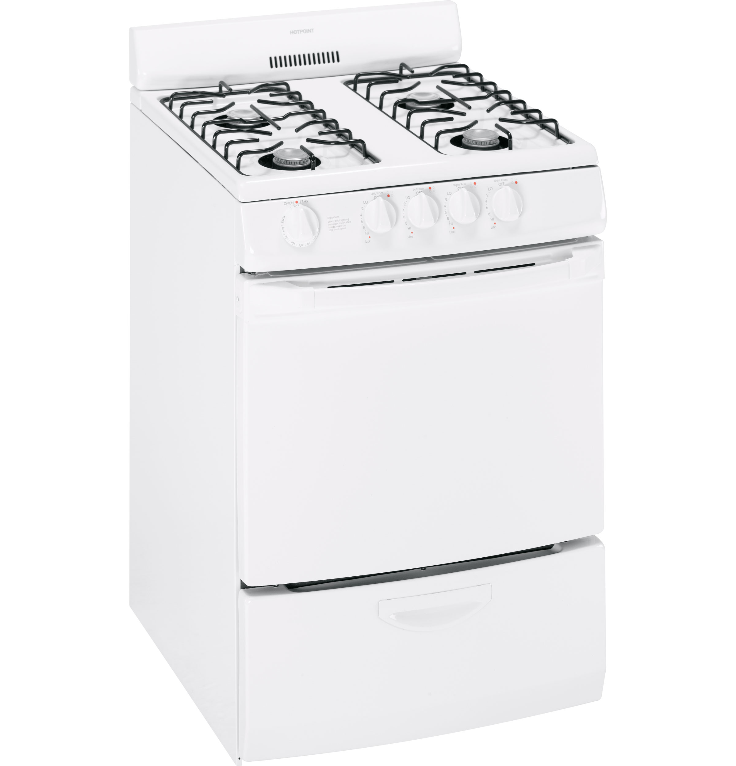24" Free-Standing Gas Range RGA724PKWH