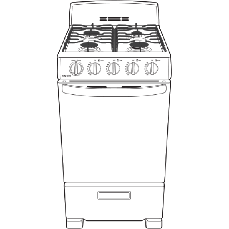 Hotpoint® 20" Front-Control Free-Standing Gas Range with Sealed Burners view 7