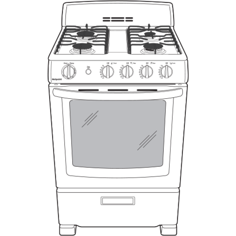 Hotpoint® 24" Front-Control Free-Standing Gas Range with Large Window view 6