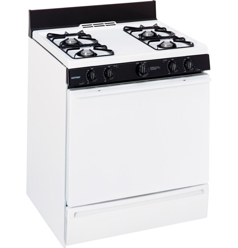 30" Free-Standing Gas Range RGB508PETWH, product image 4 of 8