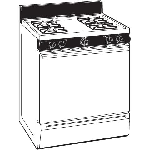 30" Free-Standing Gas Range RGB518PCDCT
