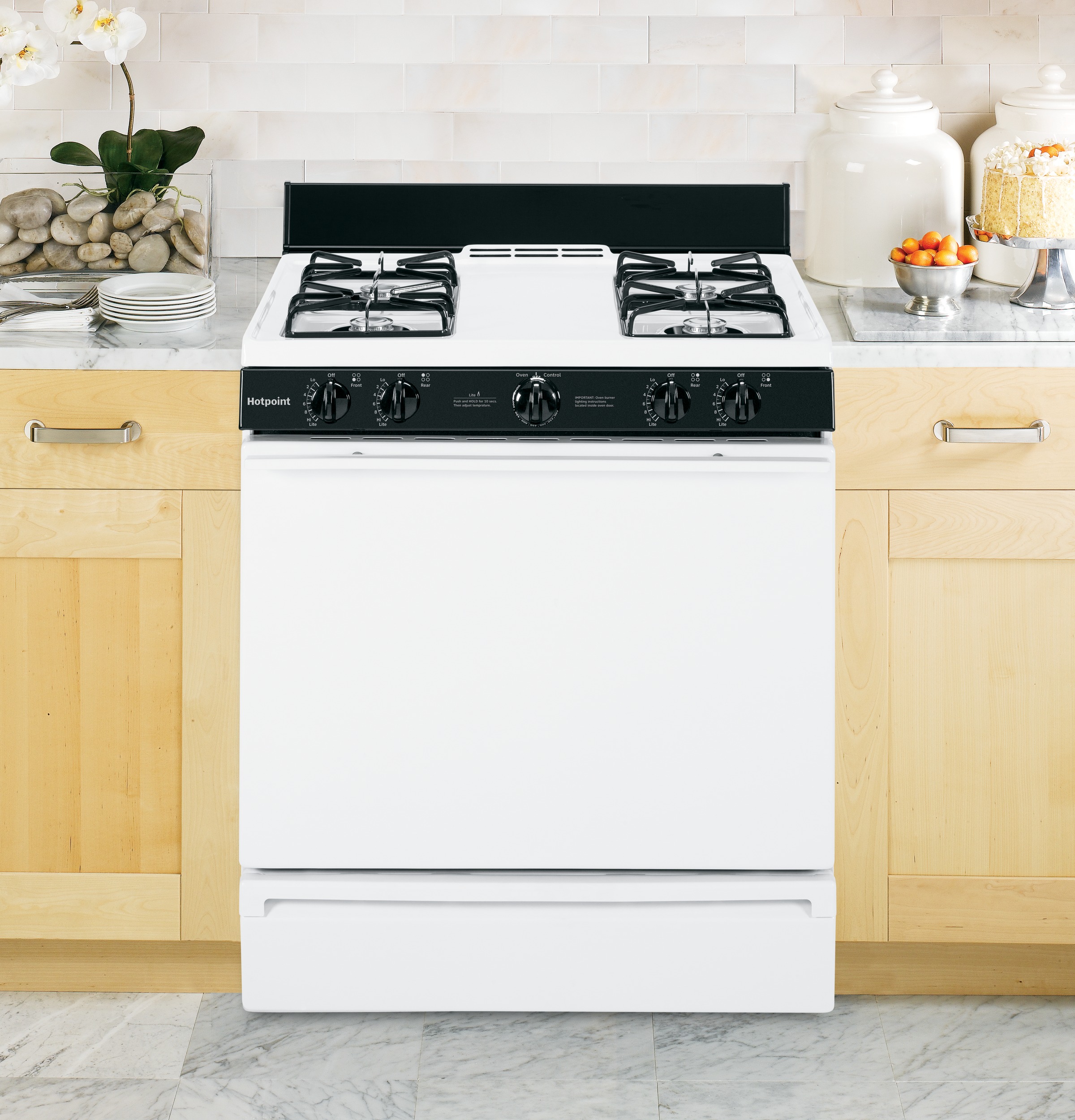 30" Free-Standing Gas Range RGB518PCHWH