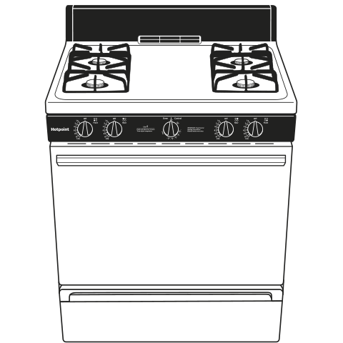 30" Free-Standing Gas Range RGB518PCHWH