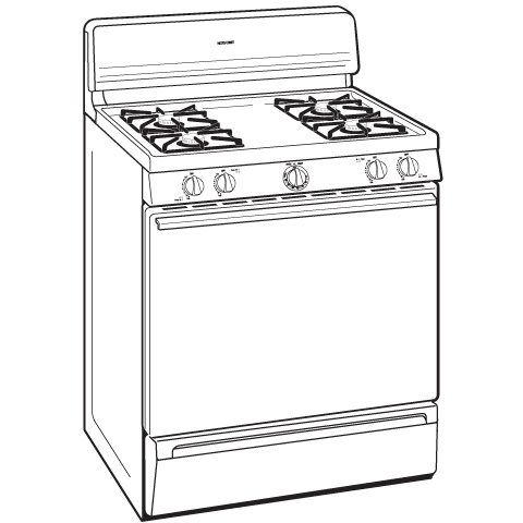 30" Free-Standing Gas Range RGB525DEDBB, product image 3 of 4