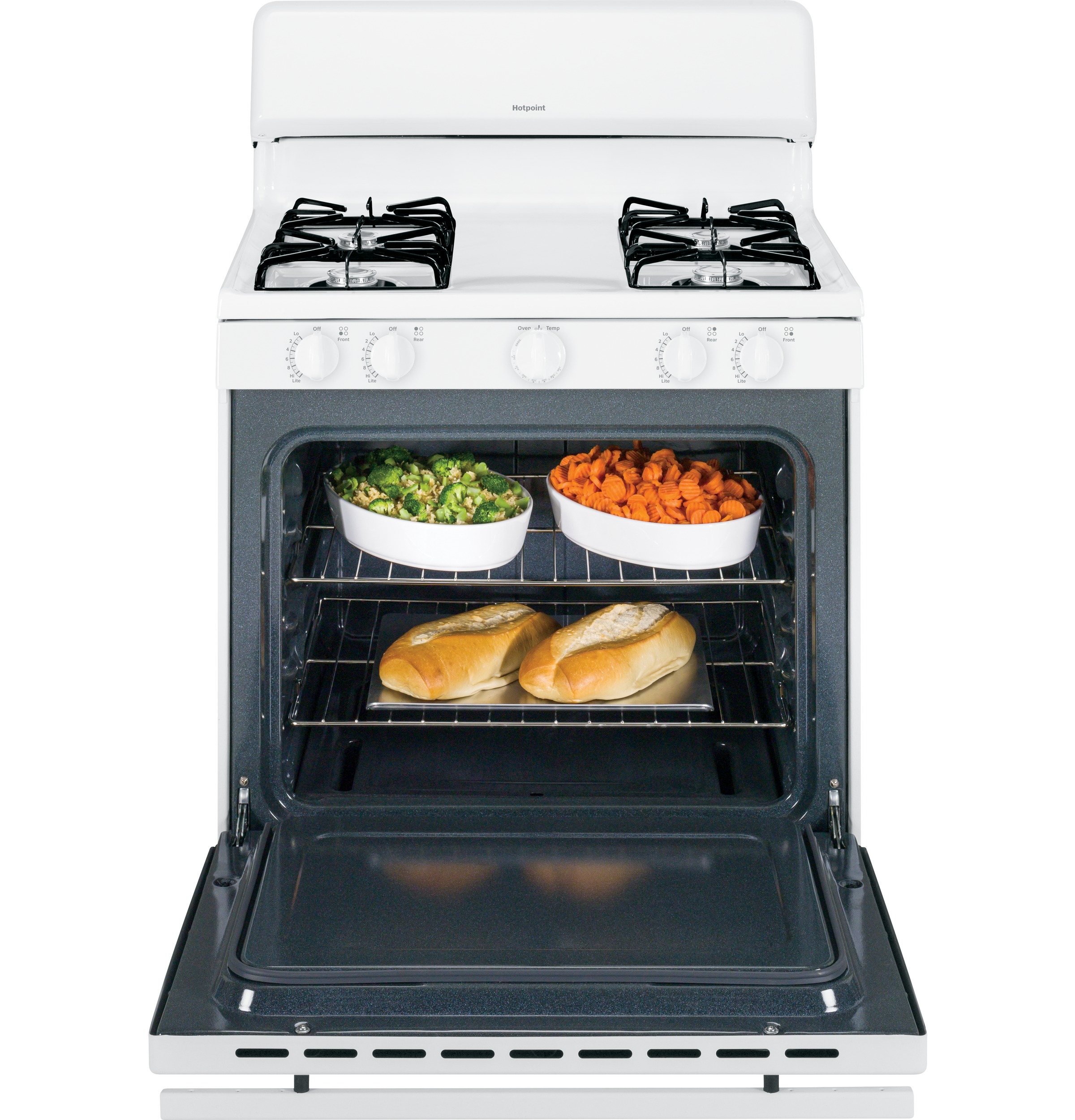 30" Free-Standing Gas Range RGB525DEHWW, product image 3 of 10