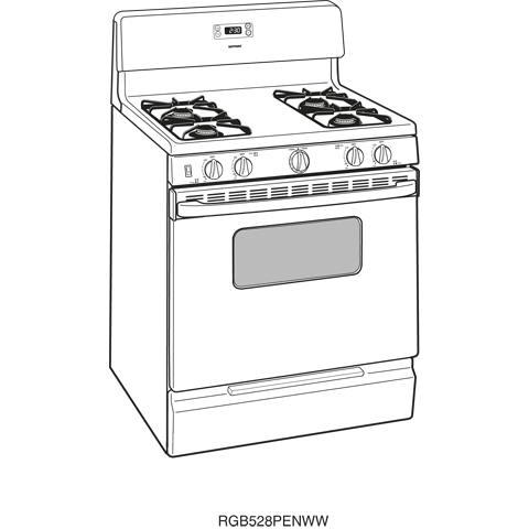 30" Free-Standing Gas Range RGB528PEPBB, product image 2 of 3