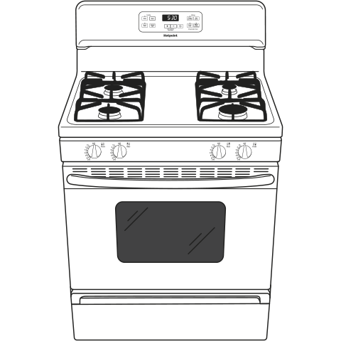 30" Free-Standing Gas Range RGB530DEHWW