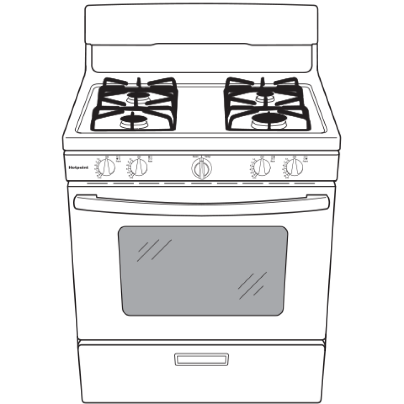 Hotpoint® 30" Free-Standing Gas Range with Cordless Battery Ignition view 9