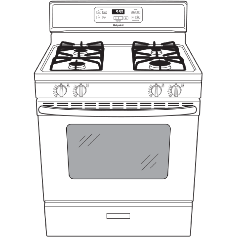 Hotpoint® 30" Free-Standing Standard Clean Gas Range view 9