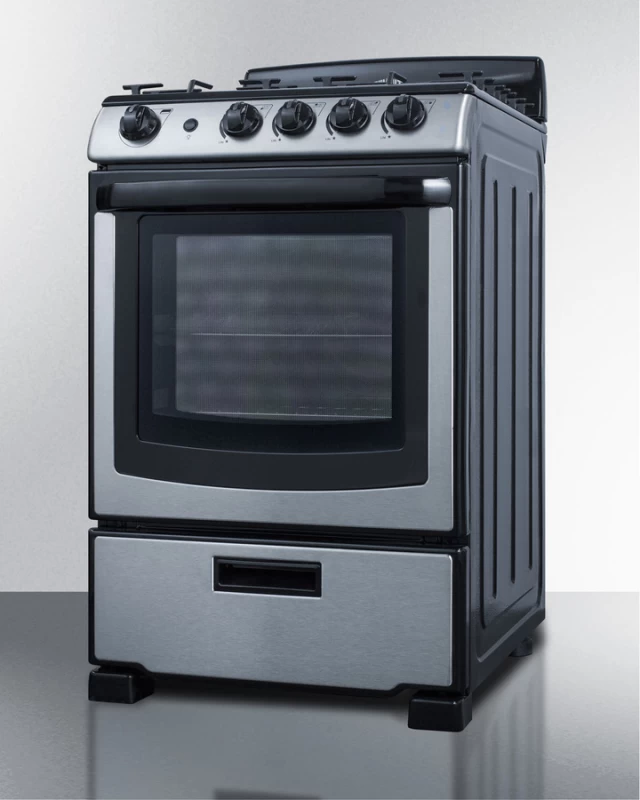 24" Wide Gas Range & Convertible Hood RGH24RSS