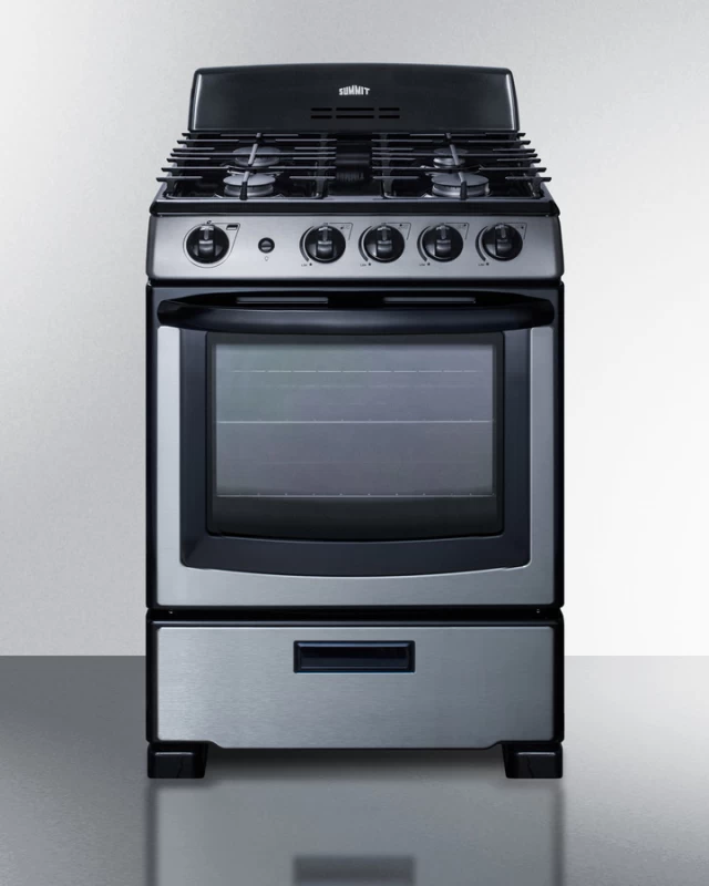 24" Wide Gas Range & Convertible Hood RGH24RSS