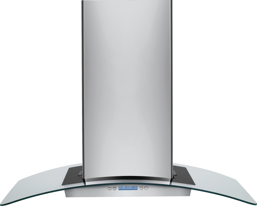 36" Glass and Stainless Canopy Island-Mount Hood RH36PC60GS