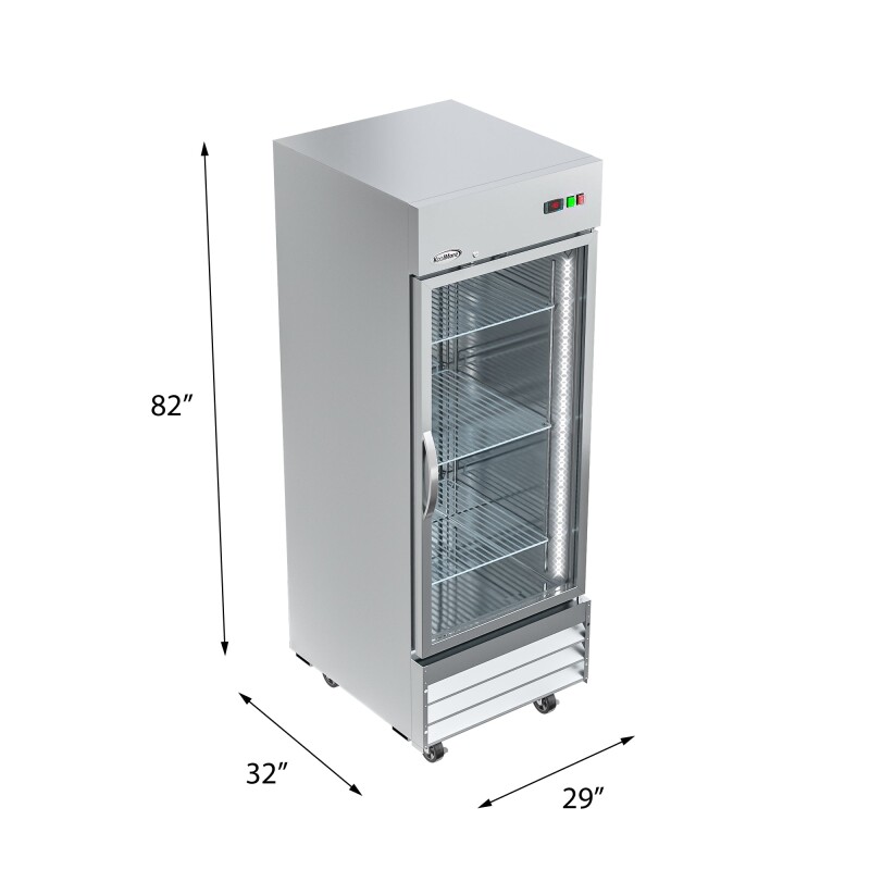 29 in. One Glass Door Reach-In Freezer 23 cu ft RIF1DGD