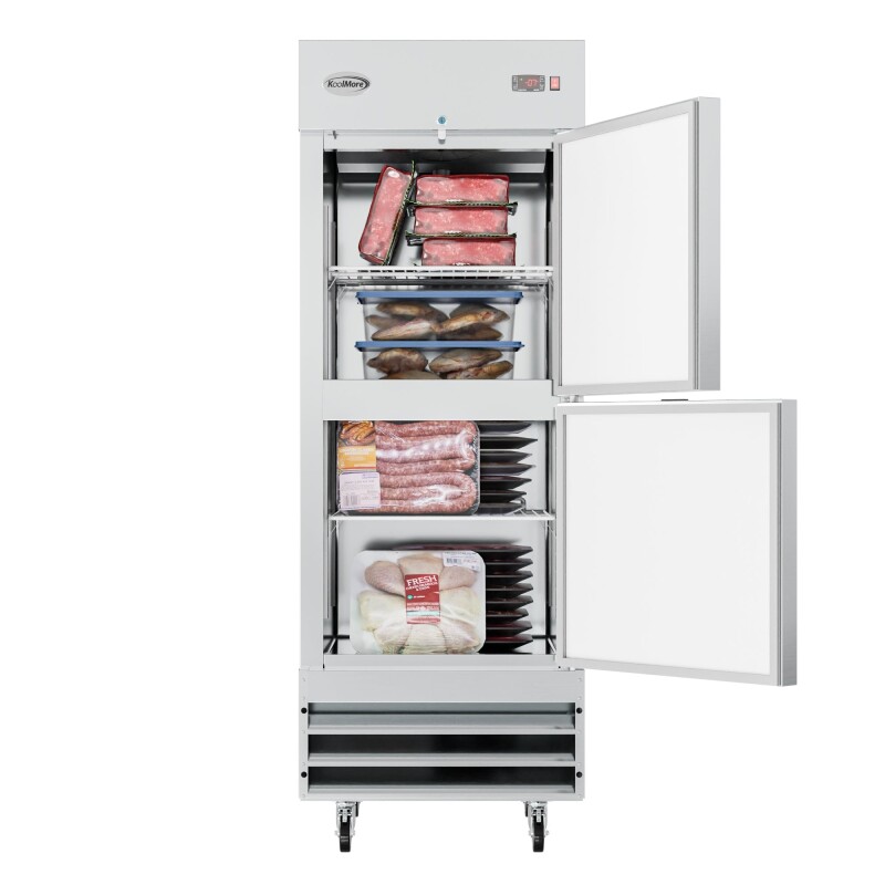 29 in. Commercial Stainless Steel Solid Half Door Reach-In Freezer 23 cu. ft RIF1DSSHD