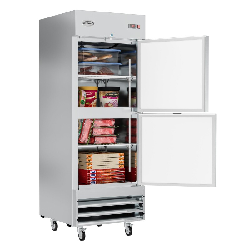 29 in. Commercial Stainless Steel Solid Half Door Reach-In Freezer 23 cu. ft RIF1DSSHD