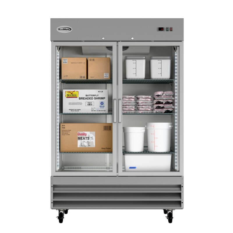 54 in. Two Glass Door Reach-In Freezer 47 cu ft RIF2DGD