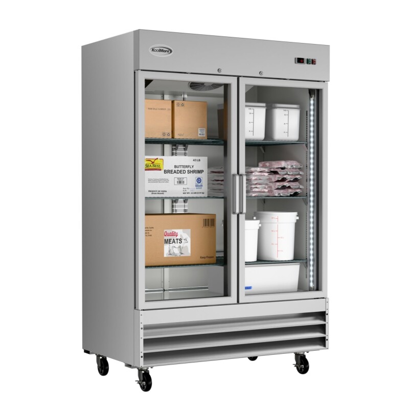 54 in. Two Glass Door Reach-In Freezer 47 cu ft RIF2DGD