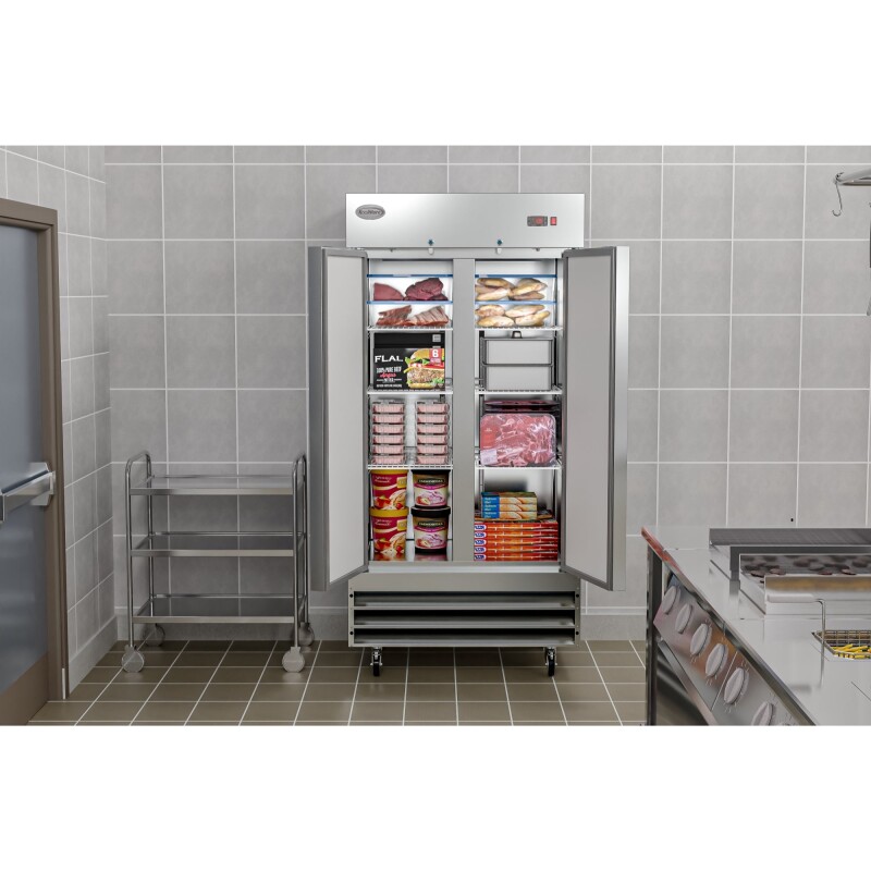 39 in. Commercial Stainless Steel 2-Door Reach-In Freezer, 30 cu. ft RIF2DSS35C