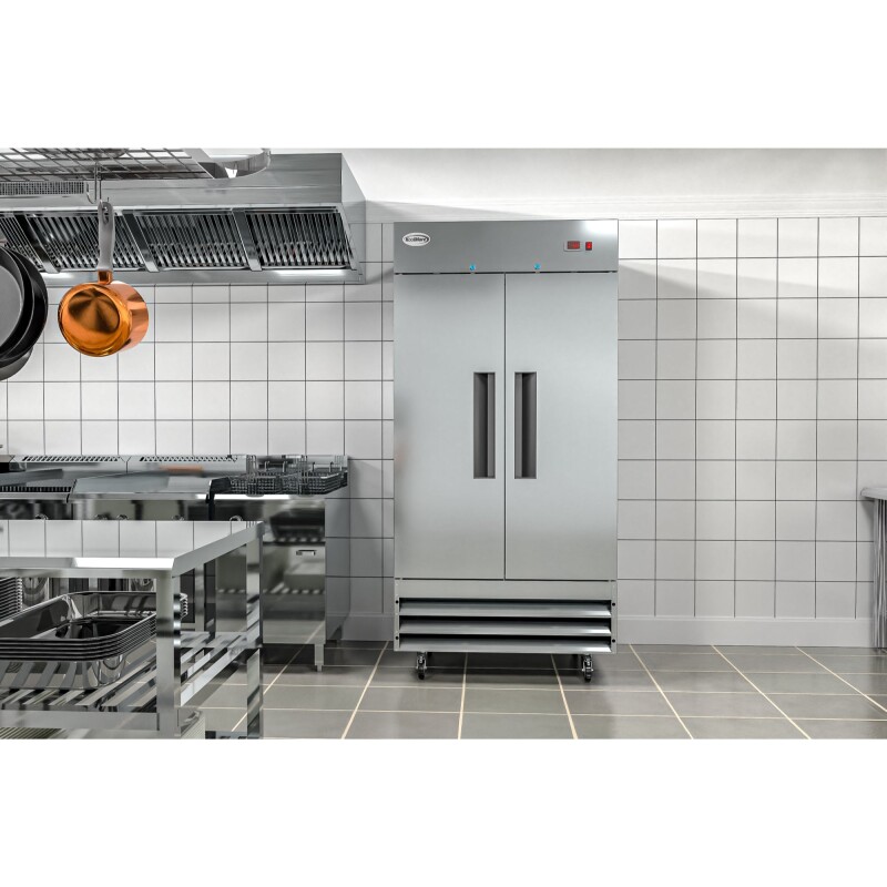 39 in. Commercial Stainless Steel 2-Door Reach-In Freezer, 30 cu. ft RIF2DSS35C