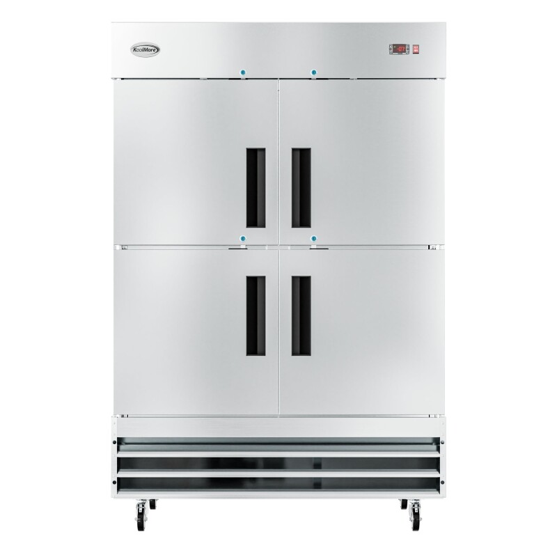 54 in. Commercial Stainless Steel Solid Half Door Reach-In Freezer, 47 cu. ft RIF2DSSHD