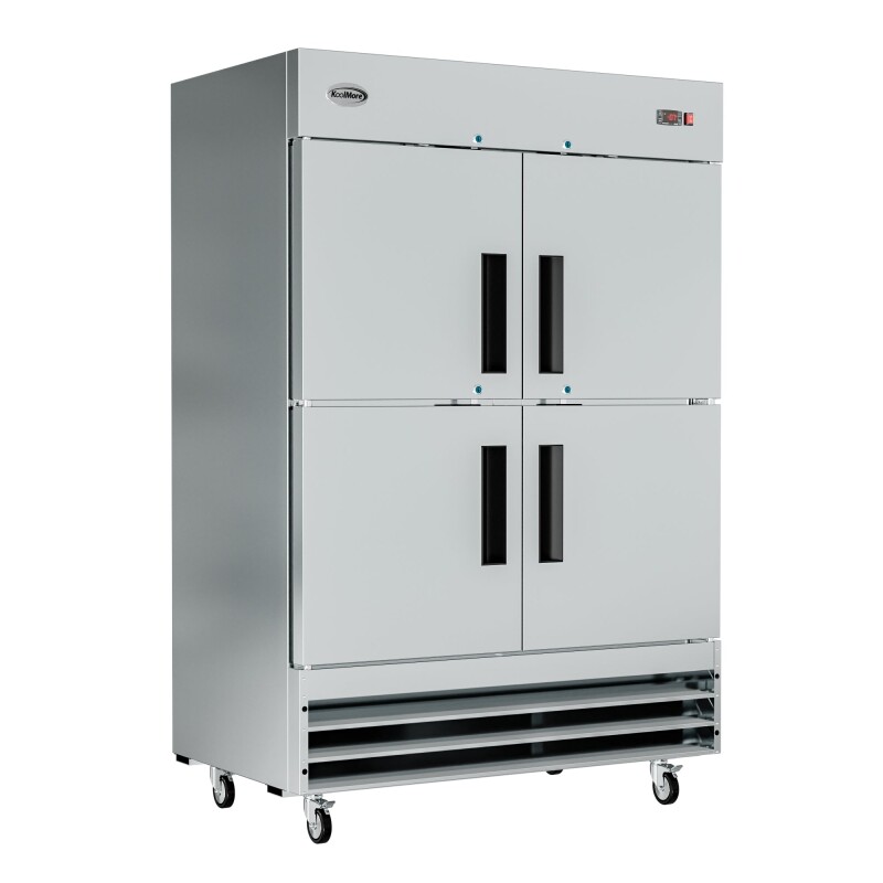 54 in. Commercial Stainless Steel Solid Half Door Reach-In Freezer, 47 cu. ft RIF2DSSHD