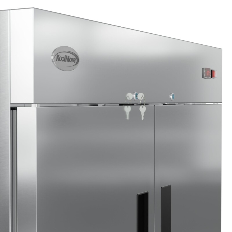 54 in. Commercial Stainless Steel Solid Half Door Reach-In Freezer, 47 cu. ft RIF2DSSHD