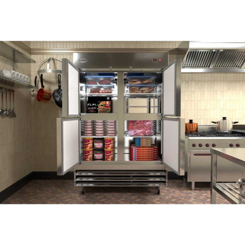54 in. Commercial Stainless Steel Solid Half Door Reach-In Freezer, 47 cu. ft RIF2DSSHD