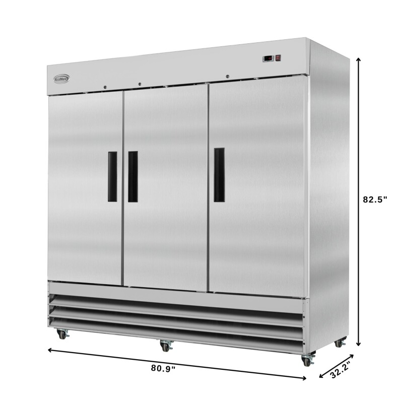 82 in. Three-Door Reach-In Freezer 72 cu ft RIF3DSS