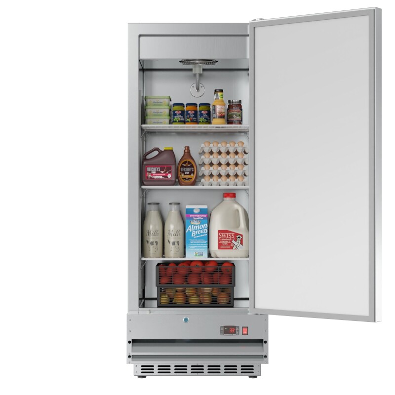 25 in. Commercial Stainless Steel 1-Door Reach-In Refrigerator, 12 cu. ft RIR1DSS12C