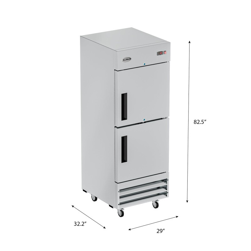 29 in. Commercial Stainless Steel Solid Half Door Reach-In Refrigerator, 23 cu. ft RIR1DSSHD