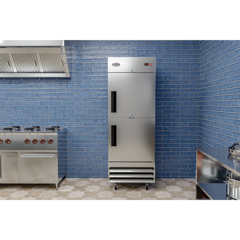 29 in. Commercial Stainless Steel Solid Half Door Reach-In Refrigerator, 23 cu. ft RIR1DSSHD